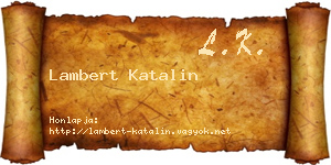 Lambert Katalin névjegykártya